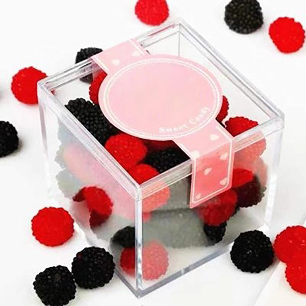 Wholesale Custom Storage Clear Store or Wedding Party Favors Acrylic Candy Box with Lid